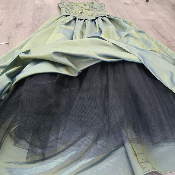 Vtg Scott McClintock Sage Green Taffeta Ball Gown 8 bridgerton Regency Fairytale - Picture 9 of 11